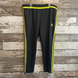 Adidas Men's Black Pants with Neon Accents